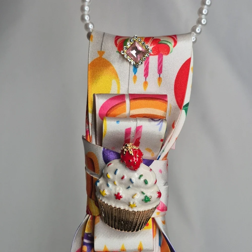 Handcrafted Luxury Fashion Necktie Necklace (Birthday 🎂 Confetti)